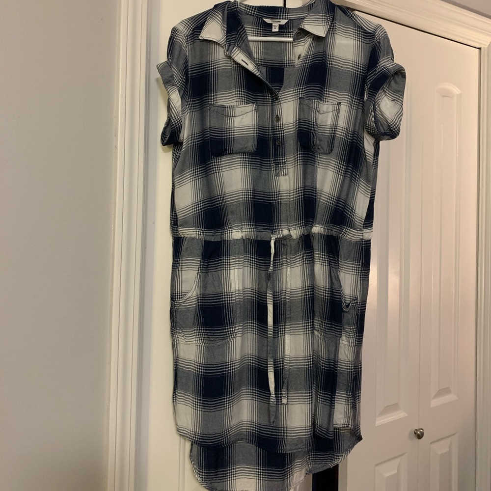 Plaid hi low hem dress